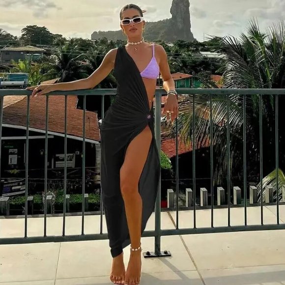 Maxi Beach Cover Up White Beach Ropa de Playa Beach Pareo Tunic Bikini Cover up - Picture 7 of 7